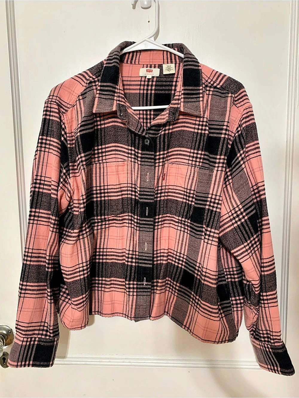 Levi's Sunset One Pocket Boyfriend Plaid Flannel Shirt Medium